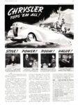 1937 Chrysler Tops 'Em All! Style! Power! Room! Value!