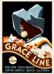 1937 Grace Line. New York - South America - Central America - Mexico - California