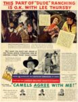 1938 This Part Of 'Dude' Ranching Is O.K. With Lee Thursby, Camel