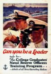 1941 Can You Be a Leader. apply for - The College Graduates' Naval Reserve Officers Training Program