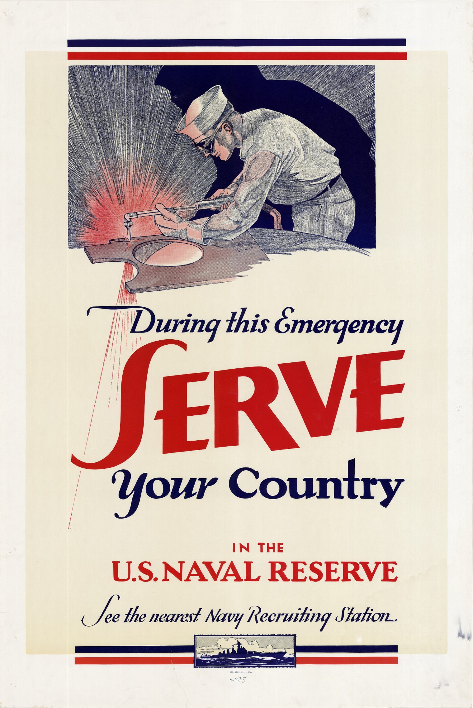 1941 During this Emergency Serve Your Country in the U.S. Naval Reserve. See the nearest Navy Recruiting Station