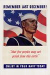 1942 Remember Last December! Enlist In Your Navy Today