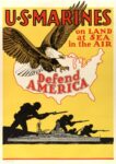 1942 U.S.Marines on Land at Sea in the Air. Defend America