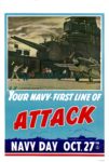 1942 Your Navy - First Line Of Attack Navy Day Oct. 27th