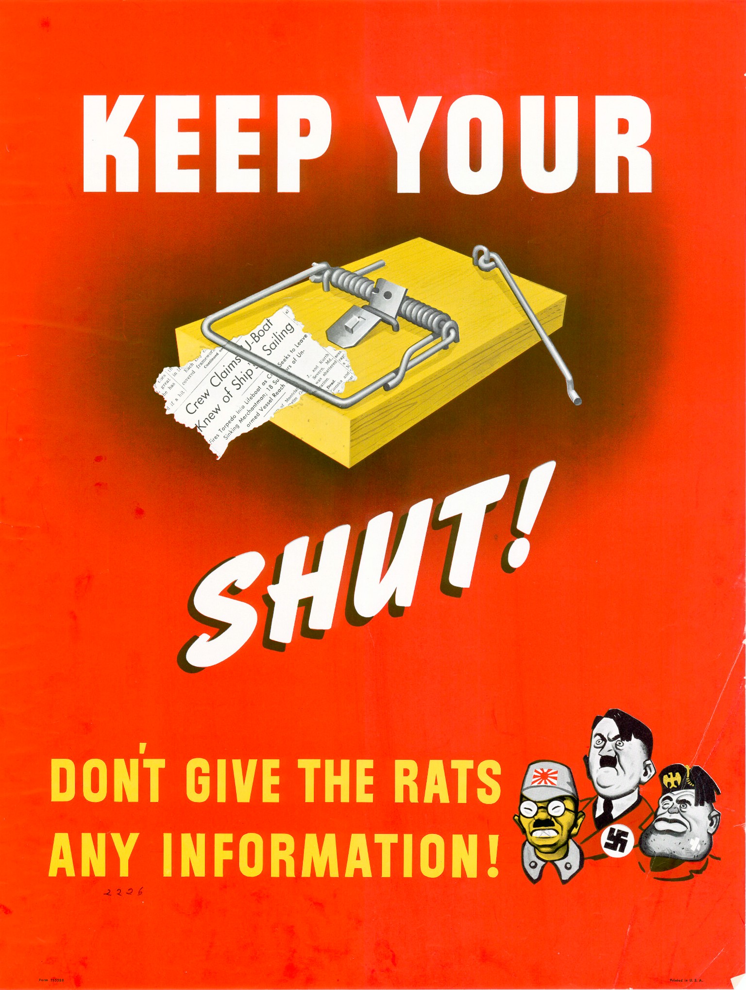 1943 Keep Your Trap Shut! Don't Give The Rats Any Information!