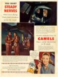 1943 You Want Steady Nerves when you're flying Uncle Sam's bombers across the ocean, Steady Smokers Stick To Camels