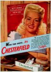 1944 Betty Crable. With The Boys ... It's Chesterfield