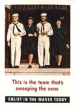 1945 This is the team that's sweeping the seas. Enlist In The WAVES Today