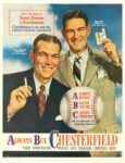 1946 With The Fans At Yankee Stadium & Polo Grounds. Chesterfield Is By Far The Largest Selling Cigarette. Bill Dickey & Mel Ott