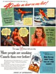 1948 40 miles an hour on one foot! Nance Stilley. More people are smoking Camels than ever before!