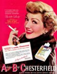 1948 Chesterfield with Claudette Colbert starring in Triangle Production 'Sleep, My Love'