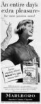 1950 An entire day's extra pleasure - for mere pennies more! Marlboro