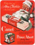 1950 Gifts that say Merry Christmas with every puff .. Camel Cigarettes. Prince Albert Smoking Tobacco