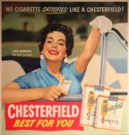 1950 No Cigarette Satisfied Like A Chesterfield! Lita Baron