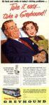 1954 Sit back and sime at today's driving problems... Take it easy... take a Greyhound!