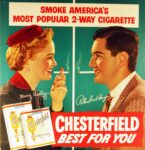 1954 Smoke America's Most Popular 2-Way Cigarette. Chesterfield Best For You. Mary Healy, Peter Lind Hayes