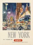 1955 New York. Fly There By Qantas