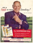 1955 Put A Smile In Your smoking! ... Like Leo Durocher, Chesterfield
