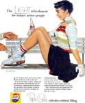 1955 The Light refreshment for today's active people. Pepsi-Cola refreshes without filling