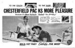 1956 To The Touch... To The Taste... Chesterfield Packs More Pleasure