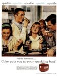 1956 feel the difference... Coke puts you at your sparkling best! Coca-Cola