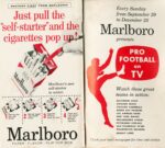 1957 Just pull the 'shelf-starter' and the cigarettes pop up! Marlboro presents Pro Football on TV