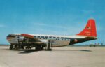 1958 NWA Northwest Airline 377 General Mitchell Field Airport Postcard