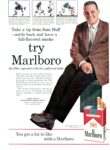 1960 Take a tip from Sam Huff. - settle back and have a full-flavored smoke, try Marlboro