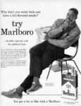 1960 Why don't you settle back and have a full-flavored smoke. try Marlboro. Roosevelt Brown All-Star Lineman New York Giants