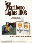 1977 New Marlboro Lights 100's. The spirit of Marlboro in a low tar cigarette