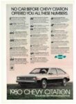 1980 Chevrolet Chevy Citation. No Car Before Chevy Citation Offered You All These Numbers
