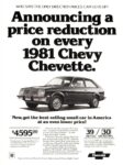 1981 Chevrolet Chevette. Who Says The Only Direction Prices Can Go Is Up