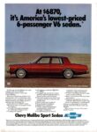 1981 Chevrolet Malibu Sport Sedan. At $6870, it's America's lowest priced 6-passenger V6 sedan