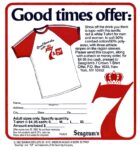 1982 Good times offer. Seagram's 7