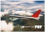 1985 Northwest Orient 757 Postcard