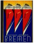 1929 Norddeutscher Lloyd Bremen. Bremen Columbus Europa. Express - Steamer Bremen