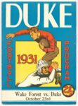 1931 Duke Football Program. Wake Forest vs. Duke