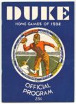 1932 Duke Home Games Of 1932. Official Program