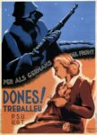 1936 Per Als Germans Del Front. Dones! Treballeu. P.S.U. U.G.T.