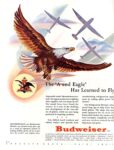 1943 The 'A and Eagle' Has Learned to Fly. Budweiser