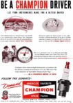 1950 Be A Champion Driver. Champion Spark Plugs