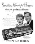 1952 Something Wonderful Happens when you give Philip Morris! Lucille Ball and Desi Arnaz