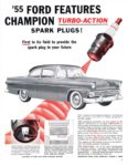 1954 ‘55 Ford Features Champion Turbo-Action Spark Plugs!