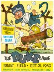 1959 Homecoming Menu Deviled Meat! Blue Devil vs Tech Fire Power. The Duke Game. Grant Field