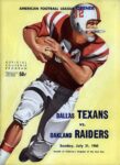 1960 American Football League Opener. Dallas Texans vs. Oakland Raiders