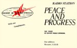 1970 Radio Station Peace And Progress. The Voice Of Soviet Public Opinion