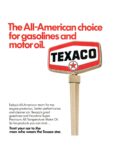 1971 The All-American choice for gasolines and motor oil. Texaco
