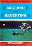 1974 Football Association International. England versus Argentina. Wembley