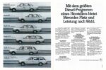 1981 Mercedes-Benz. Mit dem größten Diesel-Programm eines Herstellers bietet Mercedes Platz und Leistung nach Wahl