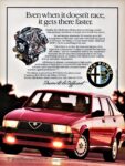 1988 Alfa Romeo Milano. Even when it doesn't race, it gets there faster